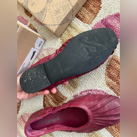 Free People Cara Leather Ballet flats Raspberry - Picture 5 of 8